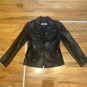 classic, black leather jacket